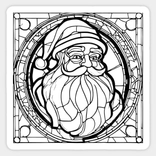 Santa Claus Stained Glass (Black) Sticker